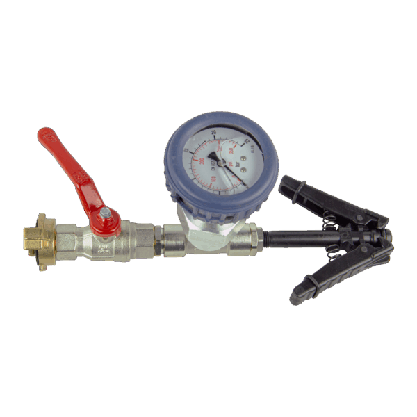 Injection attachment ND with pliers and pressure gauge